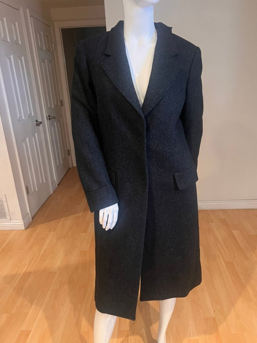 Y2K VINTAGE NWT MAISON MARGIELA BLANK LABEL WOOL HERRINBONE COAT SZ 44 / 8-10